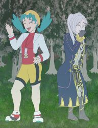 absurdres before_and_after fire_emblem fire_emblem_awakening kris laughing lillytank nintendo pokemon robin_(fire_emblem_awakening) twintails