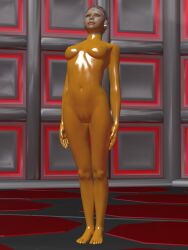 3d bodysuit cameltoe creativeguy59 drone erect_nipples erect_nipples_under_clothes expressionless female_only femsub green_eyes headphones helmet latex microchip original rubber solo standing standing_at_attention tight_clothing