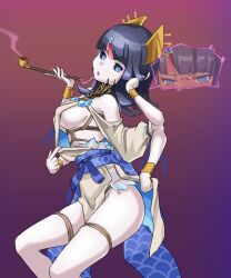 artist_request black_sclera blush bondage corruption dollification enemy_conversion erice_utsumi eye_color_change fate/grand_order fate/requiem fate_(series) femsub geisha multiple_arms resisting smoking speech_bubble sweat tears thalter39o_(thank_tuary93) thighs transformation unhappy_trance