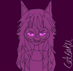  androidgaming18 cat_ears cat_girl clothed code_lyoko evil_smile femsub glasses long_hair monochrome possession purple_sclera simple_background smile symbol_in_eyes x.a.n.a. 