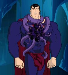  androgynous_dom animated animated_gif black_hair bottomless cape dc_comics male_only malesub mchlsctt709 milking muscle_boy oral parasite peril short_hair super_hero superman superman_(series) tentacle_in_mouth tentaclejob tentacles undressing 