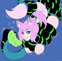animal_ears bottomless breasts coils dazed femsub fox_girl furry hypnotic_eyes kaa_eyes large_breasts long_hair maledom nude nyx_(rctdelta20) open_mouth original plsgts smile snake tail tail_holding topless xerxes_(rctdelta20)
