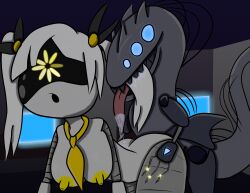 breasts claws dinosaur drool expressionless femsub glowing_eyes hair_pulling murder_drones robot_girl serial_designation_j sex tcross tie white_hair