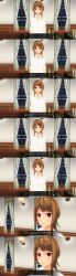 3d absurdres blue_hair bottomless breasts brown_hair comic custom_maid_3d_2 dialogue drool empty_eyes expressionless femsub happy_trance kamen_writer_mc kisaragi_co._girl&#039;s_dorm large_breasts maid maledom nude original red_hair symbol_in_eyes text topless translated