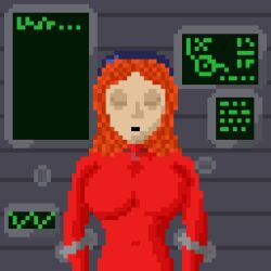  animated animated_gif antenna cables consensual drone ember_rouge_(thf772) femsub green_eyes happy_trance helmet original pixel_art red_hair restrained robotization sage_of_shadows smile symbol tech_control 