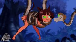  animated animated_gif bestiality breasts brown_hair cat_girl coils disney femsub hanging_down happy_trance high_guardian_spice hypnotic_eyes kaa kaa_eyes olive_(high_guardian_spice) open_mouth renaissanceofchaos short_hair snake the_jungle_book 