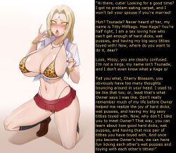  ahegao bikini blonde_hair blush bracelet breasts caption cleavage exposed_chest female_only femsub ghost13_(writer) glowing glowing_eyes handplug happy_trance huge_breasts icontrol_(manipper) jewelry kneeling large_hips leopard_print long_hair manip milf miniskirt misterman4_(manipper) nail_polish naruto_(series) necklace open_mouth school_uniform skirt solo spiral_eyes sweat swimsuit symbol_in_eyes text thong tongue tongue_out tsunade 