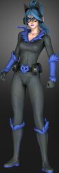 black_cat blue_eyes blue_hair cosplay fortnite hope_(fortnite) krsman3 manip marvel_comics spiral_eyes spiralwash_eyes