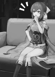  absurdres boots cape delthea female_only femsub fire_emblem fire_emblem_echoes greyscale hair_ribbon hand_on_hip long_hair magic mayonaka monochrome nintendo open_mouth ponytail sequence sitting skirt smile tagme 