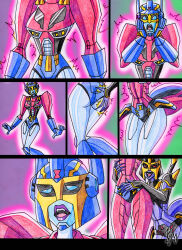 absurdres ass blackarachnia comic fangs femdom femsub open_mouth optimus_prime robot tech_control transformation transformers transformers_animated transgender