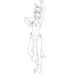  barefoot dancer dancing empty_eyes expressionless fate/stay_night fate_(series) feet femsub greyscale malroth monochrome saber short_hair 