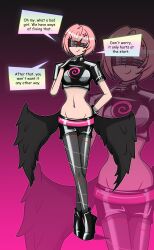  dialogue femsub happy_trance hy2300 large_breasts pink_hair remielle_dan short_hair text visor wings zenless_zone_zero 