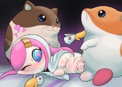  bestiality censored femsub heart_eyes kaireki kirby_(series) maledom nintendo penis rick_(kirby) spiral_eyes susie_(kirby) vaginal 