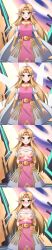  a_link_between_worlds blonde_hair blush bracers collarbone dress elf_ears empty_eyes exposed_chest female_only femsub happy_trance headband long_hair master_hand necklace nintendo paradox princess_zelda small_breasts solo super_smash_bros. the_legend_of_zelda undressing 