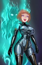 brown_hair danny_phantom_(series) femsub ghost ghost_girl happy_trance heart_eyes latex maddeline_fenton milf rosvo short_hair tagme