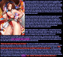 asphyxiation breasts brown_eyes brown_hair caption caption_only catboy02_(manipper) china_dress cleavage cyicheng fatal_fury femdom femsub hypnotic_cuckolding hypnotic_dance king_of_fighters long_hair looking_at_viewer mai_shiranui manip ponytail pov pov_sub seductive_smile sexuality_change sideboob smile tagme text thighs