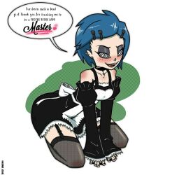  arm_warmers black_nail_polish blue_hair blush breasts collar collarbone domestication ed_edd_n_eddy evil_smile female_only femsub fishnets freckles garter_belt goth hair_clips happy_trance kenbr_art kneeling kyrid_(manipper) large_breasts looking_at_viewer maid makeup maledom manip marie_kanker nail_polish open_mouth piercing pov pov_dom punk short_hair small_breasts smile solo spiral_eyes stepfordization symbol_in_eyes text thighhighs tongue_piercing 