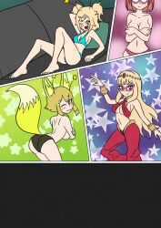  bappy_(hypnolandom) cagliostro celtie_(world_flipper) comic female_only femdom femsub fox_ears fox_girl fox_tail fu-ri_the_orb_mikanko glasses granblue_fantasy harem_outfit liling_(bluenayru) looking_at_viewer looking_back mythkaz original possession tagme topless world_flipper yu-gi-oh! yuki_mishima 