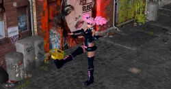 3d bobboxbody collar femsub kazuho_haneyama my_hero_academia my_hero_academia:_vigilantes pink_hair tech_control zombie_walk