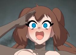  4headboiii animated bouncing_breasts clothed_exposure drool empty_eyes enemy_conversion exposed_chest femsub nintendo nipples pokemon rosa_(pokemon) saluting team_plasma team_plasma_grunt video 