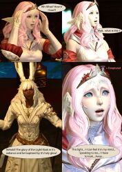 3d comic empty_eyes female_only final_fantasy final_fantasy_xiv gameplay_mechanics pink_hair rosera