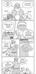  christmas comic greyscale hat humor loli santa_claus santa_hat scat shota text 