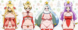  absurdres bikini blonde_hair blue_eyes blush bow breasts brown_hair christmas cleavage cynthia earrings empty_eyes female_only femsub fingerless_gloves garter_belt gloves green_eyes grey_eyes hair_covering_one_eye hair_ornament happy_trance large_breasts leotard lingerie lipstick long_hair melony_(pokemon) micro_bikini milf miriam_(pokemon) multicolored_hair multiple_girls multiple_subs navel nintendo nipples one-piece_swimsuit open_mouth opera_gloves pink_lipstick pokemon pokemon_black_and_white pokemon_diamond_pearl_and_platinum pokemon_scarlet_and_violet pokemon_sword_and_shield professor_juniper purple_hair ribbon see-through shiny_skin short_hair silver_hair standing standing_at_attention swimsuit thick_thighs thighhighs very_long_hair yensh 