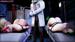 3d ass blonde_hair blush bottomless brain breasts brown_hair cassie_cage claire_redfield dazed doctor drool empty_eyes eye_roll femsub gloves glowing headband hypnotic_accessory lab_coat large_breasts long_hair maledom mask mortal_kombat nude nurse open_mouth operating_table resident_evil resident_evil_2 short_hair source_filmmaker tech_control text tongue topless western xxxgingeslut357xxx
