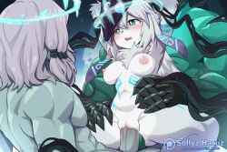  arms_above_head blush breasts censored control_indicator corruption crown defeated faceless_male femsub from_behind green_eyes heterosexual hypnotic_smoke kindred_(league_of_legends) league_of_legends maledom multiple_boys multiple_doms nipples open_mouth penis royalty ruination sex short_hair sollyz tagme vaginal viego_(league_of_legends) white_hair 