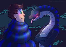  androgynous_dom animated animated_eyes_only animated_gif blush coils forked_tongue furry happy_trance hypnotic_eyes kaa_eyes malesub scalesandspirals short_hair smile snake tongue_out 