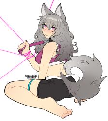  animal_ears barefoot blush bra collar dog_ears dog_girl eyebrows_visible_through_hair feet female_only femsub heart heart_eyes honkai_star_rail kneeling leash legs long_hair looking_at_viewer looking_back nail_polish pet_play restrained short_shorts silver_hair simple_background sitting solo sports_bra stelle_(honkai_star_rail) subspaceskater symbol_in_eyes tail toenail_polish transfem transgender_identity white_background yellow_eyes 