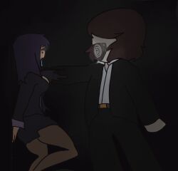 absorption certa_solutions corporatification drool empty_eyes expressionless faceless femsub heavy_eyelids hypnoposting hypnotic_screen hypnotized_hypnotist latex living_costume office_lady original purple_hair rubber suit