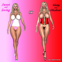  3d before_and_after blue_eyes blush bracelet breasts cleavage collarbone corset earrings erect_nipples expressionless femsub high_heels huge_breasts hypnoman jewelry lingerie milf multiple_views open_mouth original red_lipstick ring text thick_thighs thong underwear whitewash_eyes 