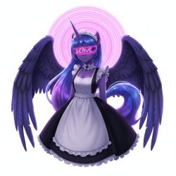 ai_art maid my_little_pony princess princess_luna tech_control visor