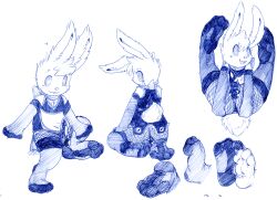  apron bow bulge bunny_boy bunny_ears crossdressing erection feminization fishnets frills furry happy_trance latex monochrome posing rubber sissy smile spiral_eyes spiralwash_eyes stormdragonblue tail 