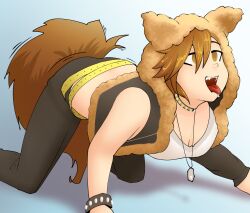 all_fours dog_pose drool happy_trance idolmaster_side_m male_only malesub pet_play shiro_tachibana spiral_eyes the_idolm@ster