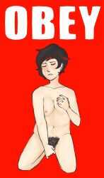 black_hair bottomless breasts female_only femsub homestuck jane_crocker masturbation ms_paint_adventures nude pavaal short_hair solo tagme text topless