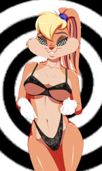 blonde_hair bra breasts bunny_ears bunny_girl chancero cleavage female_only femsub furry gloves happy_trance hypnosex_(manipper) large_breasts lola_bunny looney_tunes manip panties preview short_hair smile space_jam spiral spiral_eyes symbol_in_eyes underwear western