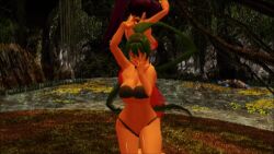  3d animated ass bracelet breasts cleavage dancing dead_source disney erect_nipples femdom femkaa femsub genie green_hair harem_outfit hypnotic_eyes jungle kaa_eyes large_breasts long_hair mmd original otherpics outdoors panties ponytail shantae shantae_(series) tagme tan_skin the_jungle_book video wayforward yellow_eyes 