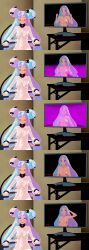  3d djiwedmewj empty_eyes femsub happy_trance iono_(pokemon) large_breasts latex long_hair magnemite multicolored_hair nintendo pokemon pokemon_scarlet_and_violet tech_control uploaded_consciousness 