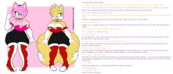  amy_rose breasts caption charmingbunny3_(manipper) cleavage empty_eyes female_only femdom femsub fox_girl furry genderswap hedgehog_girl hypnotic_clothing jjackdemol large_breasts latex manip miles_tails_prower open_mouth pink_hair resisting rouge_the_bat sonic_the_hedgehog_(series) text 