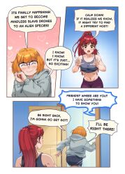 brown_eyes chien_vietnam comic dialogue female_only femsub glasses orange_hair original red_hair smile