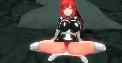 3d ahegao belt blue_eyes boots bottomless cello clothed_exposure custom_maid_3d_2 empty_eyes female_only femsub gloves latex nintendo original pokemon pubic_hair pussy red_hair rubber side_ponytail solo spread_legs squatting team_rocket team_rocket_grunt thigh_boots thighhighs tongue