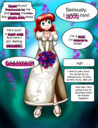  aware choker dress female_only feminization femsub genderswap gloves gradient_text green_eyes hipper-reed love maledom opera_gloves ranma_1/2 ranma_saotome red_hair smile solo text thought_bubble transformation unhappy_trance wedding_dress 