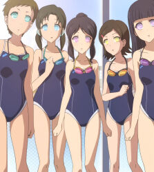  breasts brown_hair drool female_only femsub glasslip glasslip goggles long_hair manip multiple_girls multiple_subs one-piece_swimsuit open_mouth school_swimsuit short_hair small_breasts spiral_eyes surprised swimsuit symbol_in_eyes twintails ubertuba_(manipper) 