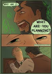 comic elias_bouchard jonathan_sims male_only maledom malesub resisting sweat sweetmapple the_magnus_archives yaoi