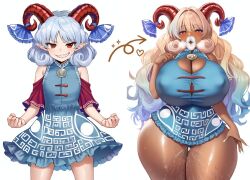 age_progression ai_art before_and_after bimbofication breast_expansion breasts ebonization female_only femsub huge_breasts loli nipples race_change touhou transformation yuuma_toutetsu