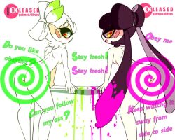  animated animated_gif ass ass_focus bottomless callie_(splatoon) cousins diives female_only femdom hypnotic_ass inkling looking_at_viewer manip marie_(splatoon) mr_closet_(manipper) multiple_doms multiple_girls nintendo nude open_mouth pov pov_sub spiral splatoon squid_sisters tentacles text topless twintails 