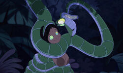 aged_up breast_expansion breasts coils disney femsub jungle kaa kaa_eyes large_nipples maledom night shanti smile snake spiral_eyes the_jungle_book