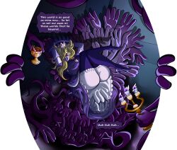 absurdres alternate_costume alternate_hairstyle arms_above_head ass blonde_hair bottomless candle corruption crossed_legs crown dialogue dress english_text evil_smile eyeshadow femsub flame gloves hair_covering_one_eye happy_trance high_heels large_ass lipstick looking_at_viewer makeup nintendo opera_gloves orange_eyes paper_mario paper_mario:_the_thousand_year_door possession princess_peach purple_lipstick queen royalty shadow_queen sitting speech_bubble super_mario_bros. tagme tentacles text thiccncute thighhighs thighs very_long_hair